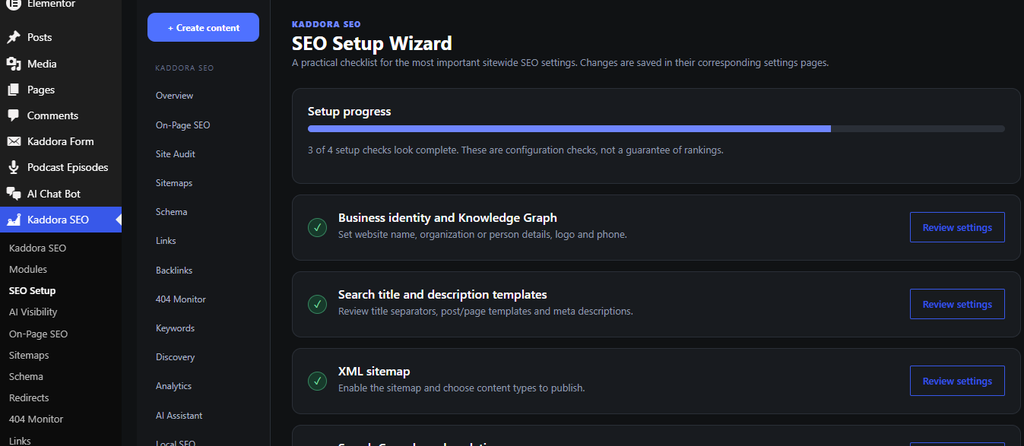 Seo setup